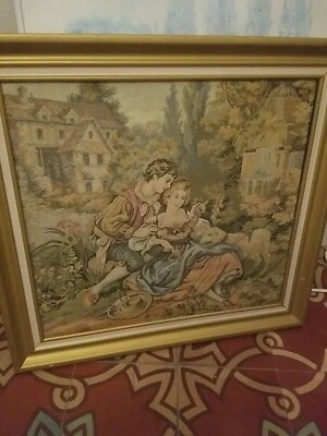 Tapisserie Ancienne Encadree - Photo 1/4