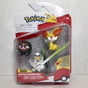 Pokemon Battle Ready! Lechonk Sirfetch'd Fennekin Battle Figure Set NIP - Picture 1 of 8