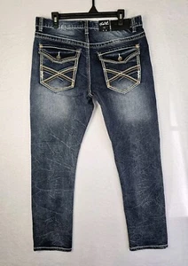 True Luck Jeans Slim Fit Men's Sz 34x30 Medium Wash Embroided Flap Pockets Nwt. - Picture 1 of 10
