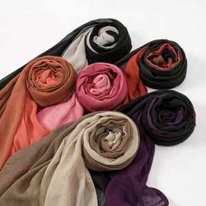 Muslim Women Modal Ombre Print Scarf Hijab Turban Shawl Wrap Headscarf Bandanas - Picture 1 of 19