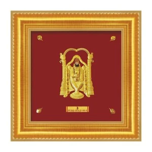 Marco Venkateswara/Balaji hoja de oro puro de 24 quilates 13,9 x 13,9 cm - Imagen 1 de 12