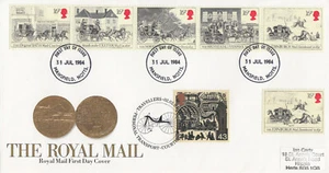 Mail Coach FDC DOUBLED Mansfield 1984 + Travellers Tale Courthill 1999 (53127) - Picture 1 of 1