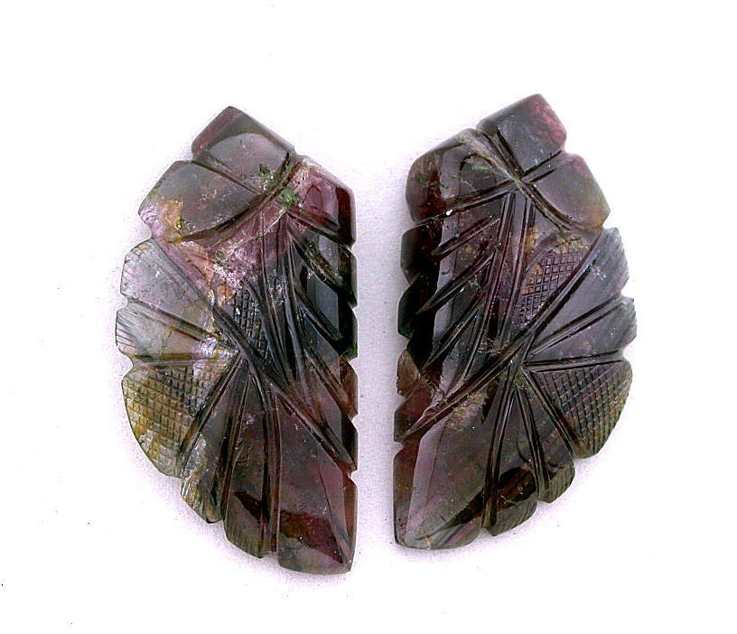 79.32 Tallado Rosa Rojo Turmalina Floral Cabujón Piedra Preciosa Piedra Foto 1 de 1