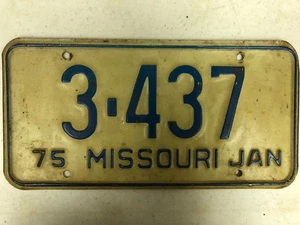 1975 MISSOURI License Plate 3-437 - Picture 1 of 1