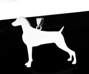 Stainless Steel Weimaraner Weim Grey Ghost Vorstehhund Pet Dog Tag Charm Pendant - Bild 1 von 2