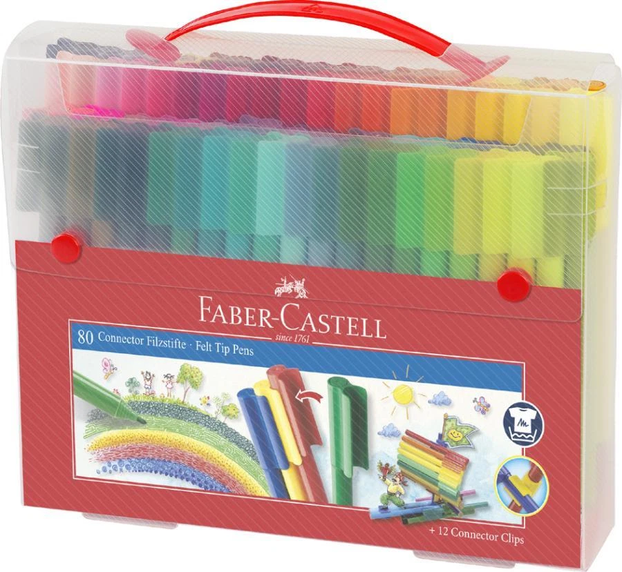 Faber-Castell 155579 Koffer Connector Filzstifte 80-teilig
