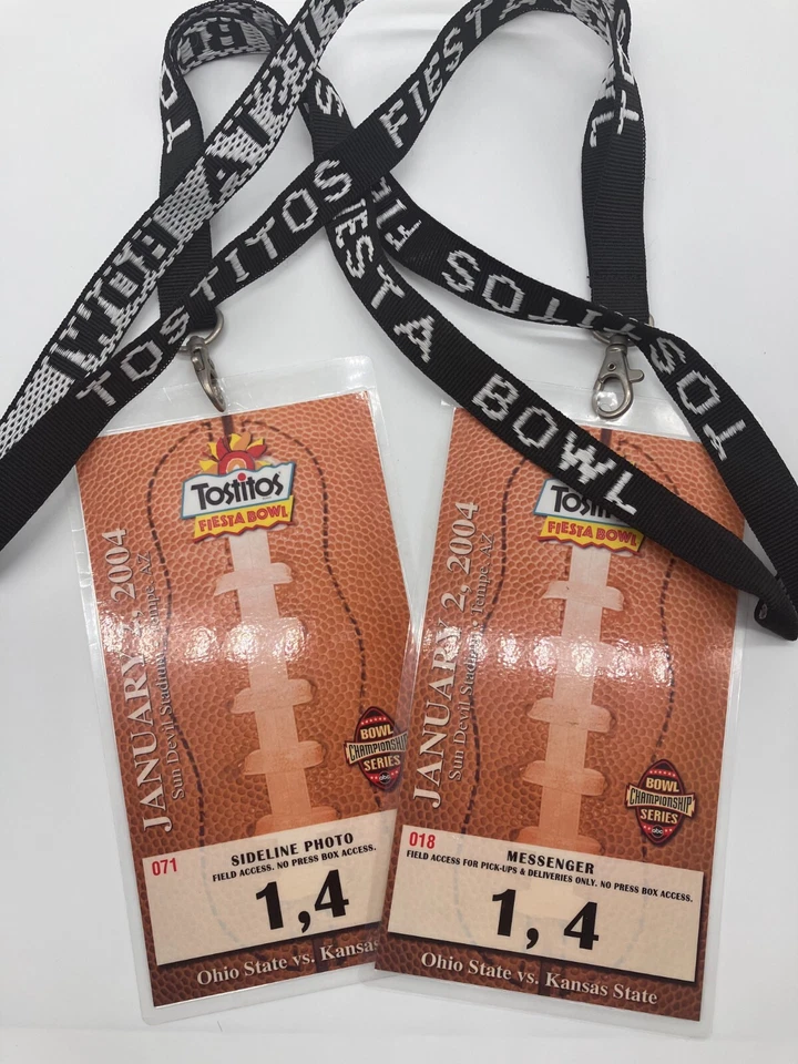 Ohio State Buckeye 2004 Fiesta Bowl Sideline Passes - Ohio State v. Kansas State - Image 1 of 1