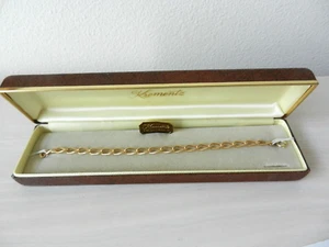 Vintage Kremenz 14k gold overlay chain bracelet in box * excel cond * - Picture 1 of 10