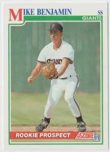 1991 Score Baseball #345 Mike Benjamin - San Francisco Giants - Picture 1 of 2