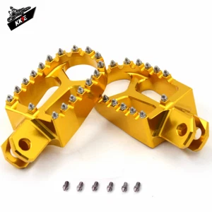 KKE Gold Foot Pegs Set For SUZUKI DRZ400E/S DRZ400SM 2013-2020 RM125/250 86-2006 - Picture 1 of 6
