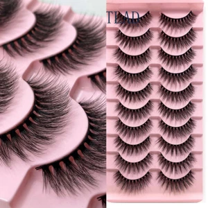 NEW 10/5Pair 3D Mink False Eyelashes Wispy Cross Long Thick Soft Fake Eye Lashes - Picture 1 of 61