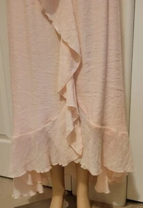 PINK SEMI SHEER SKIRT SZ S BRIDAL COCKTAIL CASUAL BEACH MIDI / MAXI - Picture 1 of 4