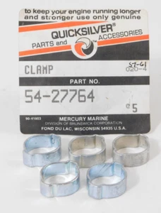 Five (5) Genuine OEM Mercury Outboard Primer Bulb to Check Valve Large Clamp - Bild 1 von 5