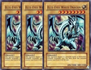 3x Yu-Gi-Oh! Blue-Eyes White Dragon RP01-EN001 Ultra Rare Playset - Picture 1 of 1