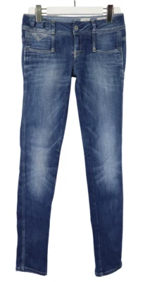 G-STAR Cube Skinny Jeans Femme W27/L34 Décoloré Whiskers Stretch Zip Fly Bleu - Photo 1/4