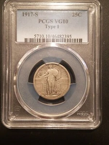 1917-S Type 1 Standing Liberty Quarter * PCGS VG10 * Mintage 1,952,000 - Picture 1 of 6