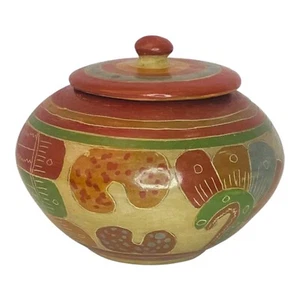 Handmade Hand-thrown Hand-painted, Clay Pottery, Lidded Pot/Bowl, Native Designs - Picture 1 of 20
