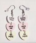 ❤️Love Me Hug Me Be Mine 2.5" Earrings Happy Valentine's DAY  NEW!