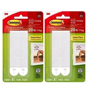 Tiras colgantes de cuadros Command 20 lb XL pesadas, paquete de 2 colgantes sin daños - Imagen 1 de 12