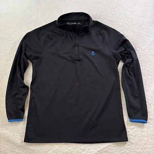 G Fore Skull Pullover Men Sz S Black 1/4 Zip Performance Golf Tech Shirt Cross45 - Picture 1 of 10