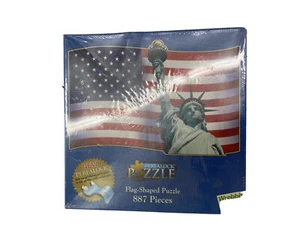 2001 Wrebbit Perfalock USA FLAGGE GEFORMT Puzzle NEU VERSIEGELT 887 Stck. kostenloser Versand - Bild 1 von 3