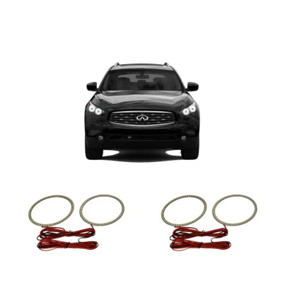 Kit de anillo de halo de faros LED blanco brillante para Infiniti QX70 13-17 Foto 1 de 2