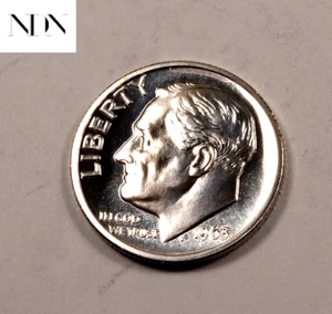 1963 Roosevelt Dime - Gem Proof CAMEO - 90% Silver - #D512 - Picture 1 of 5
