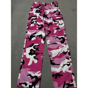 Rosa Camouflage Cargohose Damen X Small normale Taille 23-27 Schrittlänge 29-32 Zoll - Bild 1 von 9