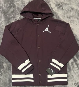 Air Jordan Jacket Youth Medium 10-12 Hoodie Fleece Snap Button Warm Up Nike - Picture 1 of 10