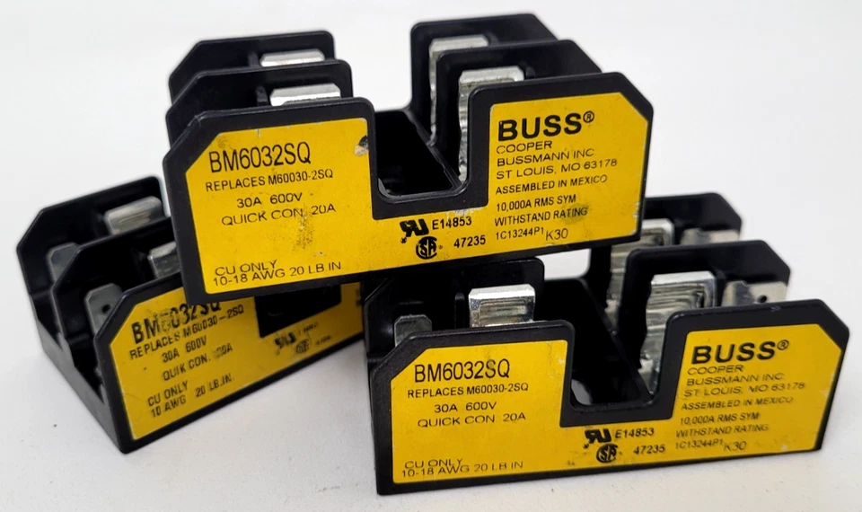 Lote de 3 - Bloco de distribuição de energia BM6032SQ Buss 30A 600V - Opção no dia seguinte - Imagem 1 de 4