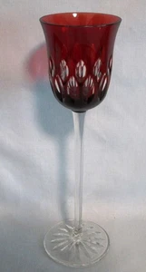 Ajka Design Gulid Hungary Cut to Clear Ruby 7 3/8" Liquor Stem Goblet - Picture 1 of 5