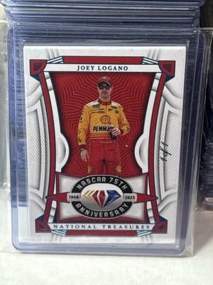 Joey Logano 2023 National Treasures NASCAR Diamond Anniversary Platinum Holo 1/1 - Image 1 of 2
