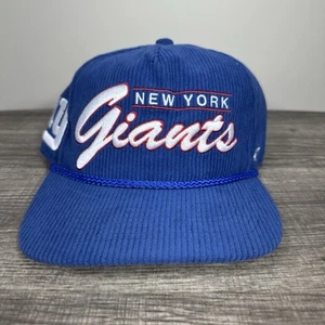 Script Text New York Giants Corduroy Snapback Hat ’47 Brand NFL SnapBack Adjust - Picture 1 of 4