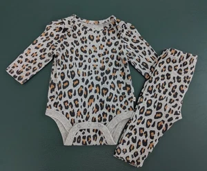 2 Pc's Baby Gap Size: 3-6 Months Leopard Print One-Piece Top & Matching Pants - Picture 1 of 13