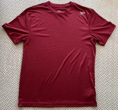 Camiseta Reebok Hombre Manga Corta Poliéster Roja Talla Pequeña Foto 1 de 4