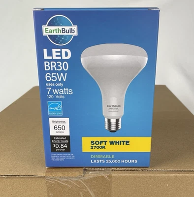 EarthBulb LED Light Bulbs BR30 65W 650Lm Soft White 2700k Dimmable 10 x LOT - Image 1 of 4