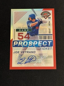 2024 Panini Prospect Edition Joe Vetrano Red Prizm Prospect Ticket Auto #157/199 - Bild 1 von 2