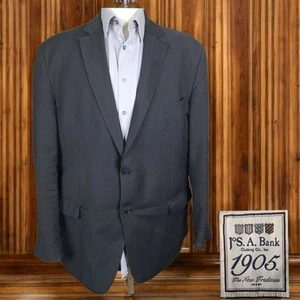 Joseph A Bank Jacket Blazer Mens 48R Black Wool Double Vented Lightweight Wool - Picture 1 of 9