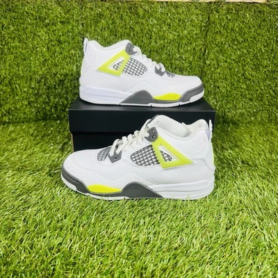 Nike Air Jordan 4 Retro Blanco Claro Limón Twist Tenis HJ5990-100 PS Talla 1 Y Foto 1 de 4
