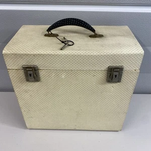 Vintage  Platt LP record Case vinyl cream textured WITH KEYS@J  - Picture 1 of 20