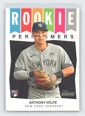 2023 Topps Heritage #RP-7 Anthony Volpe Rookie Performers - Image 1 of 2