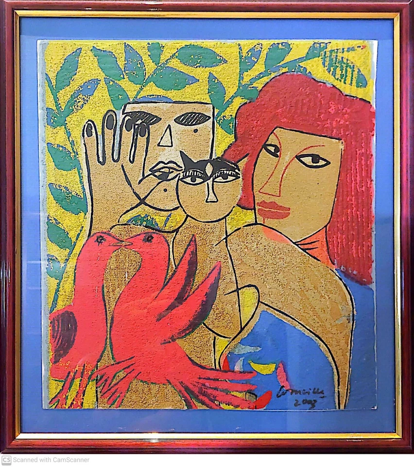 Corneille, 2003 prueba de artista firmada a mano, doble mate enmarcado, 1 de 8 en conjunto Foto 1 de 1