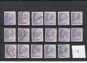 GB - Machin Definitives (MF013) - valor 5p - 17 copias - cancelaciones finas - Imagen 1 de 1