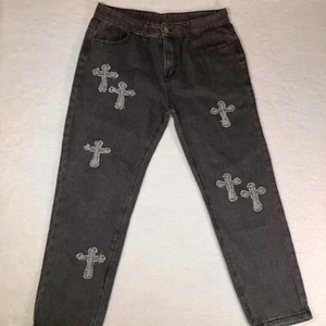 Pantalones de mezclilla de moda con cruz para mujer talla 32x26 - Imagen 1 de 11
