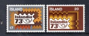 ICELAND MNH 1973 SG513-514 ISLANDIA 73 STAMP EXHB - Bild 1 von 1