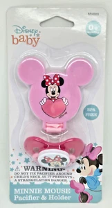 Disney Baby Minnie Mouse Schnuller & Halter Neu, Versiegelt Schneller Versand - Bild 1 von 2