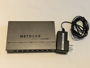 NETGEAR GS108TV2 8-Port Gigabit Ethernet Smart Switch with 1 PD Port - Black - Photo 1/4