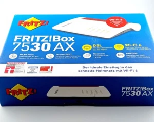 AVM Fritz!Box 7530AX DSL WLAN Router Wi-Fi 6 bis 1800 MBit/s + 600 MBit/s 4x LAN - Bild 1 von 3