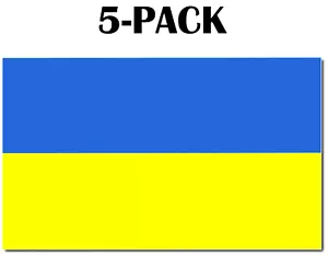 UKRAINIAN FLAG MAGNETS CAR WINDOW GLORY TO UKRAINE 5-PACK 5x3-INCH - Picture 1 of 4