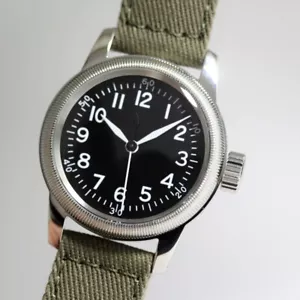 ELGIN MILITARY WATCH TYPE A-11 Black M.R.M.W. Montre Roroi Men's Watch New - Picture 1 of 7